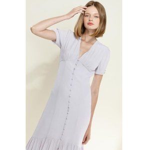 V-Neck Mermaid Button Down Maxi Dress S
